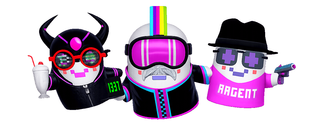 Three Aavegotchis from the current Aavegotchi homepage